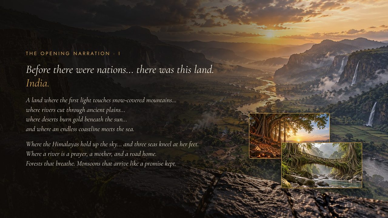 Fault Lines presentation, slide 4: Opening narration · I