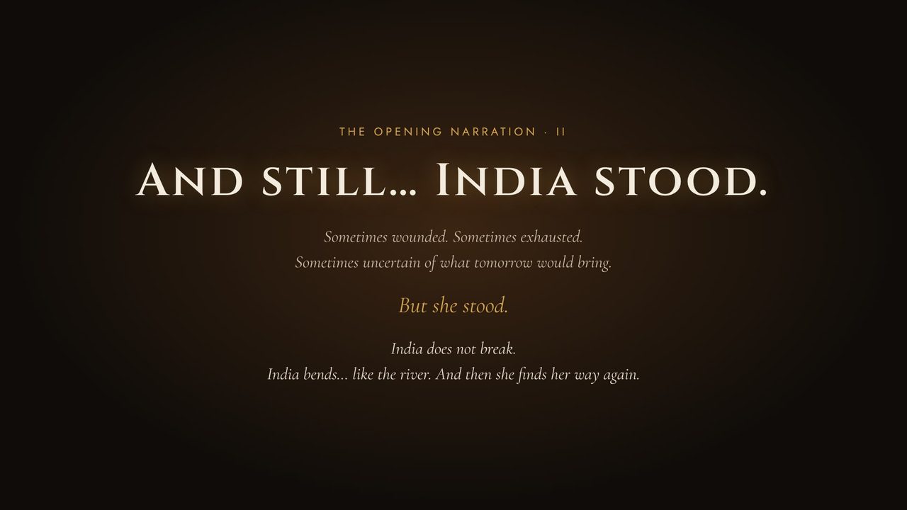 Fault Lines presentation, slide 5: Opening narration · II