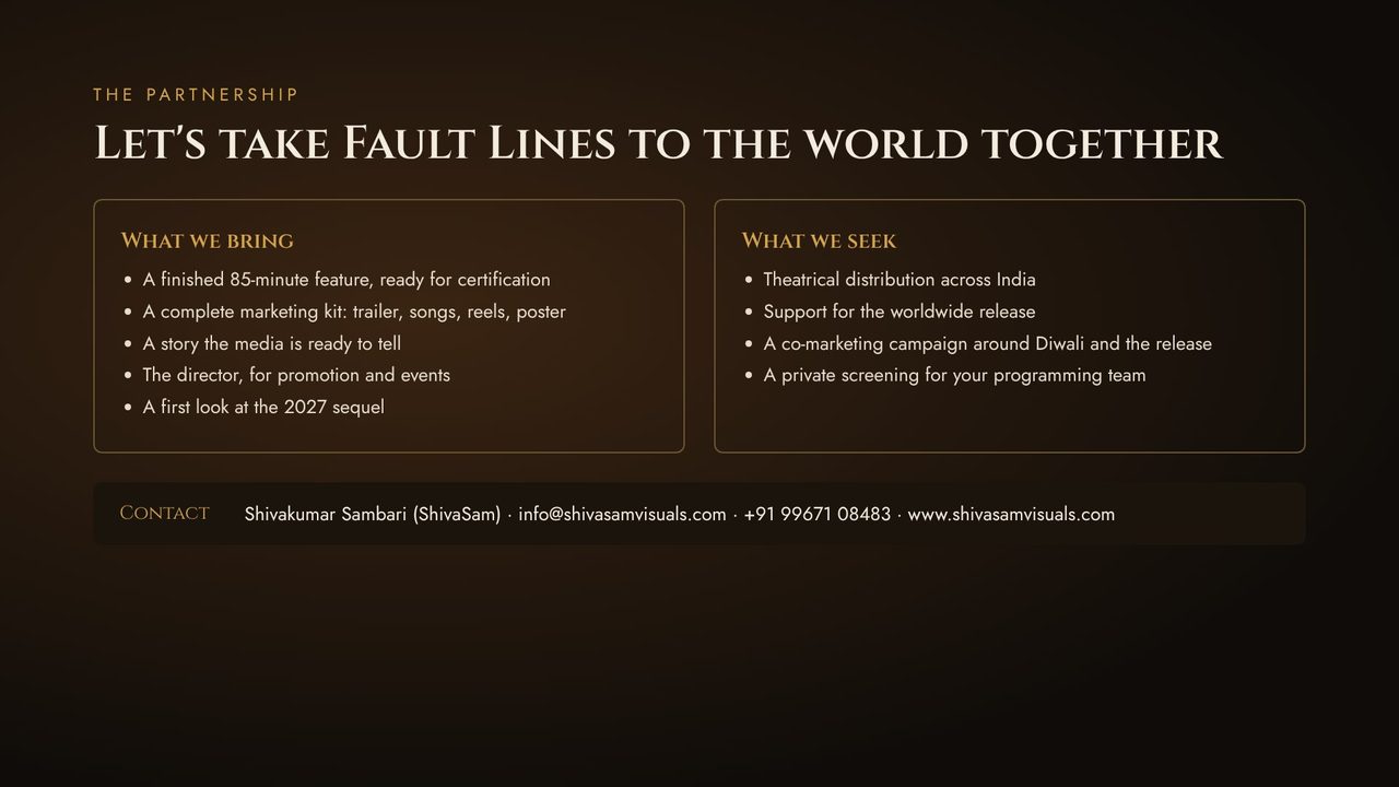 Fault Lines presentation, slide 11: The partnership